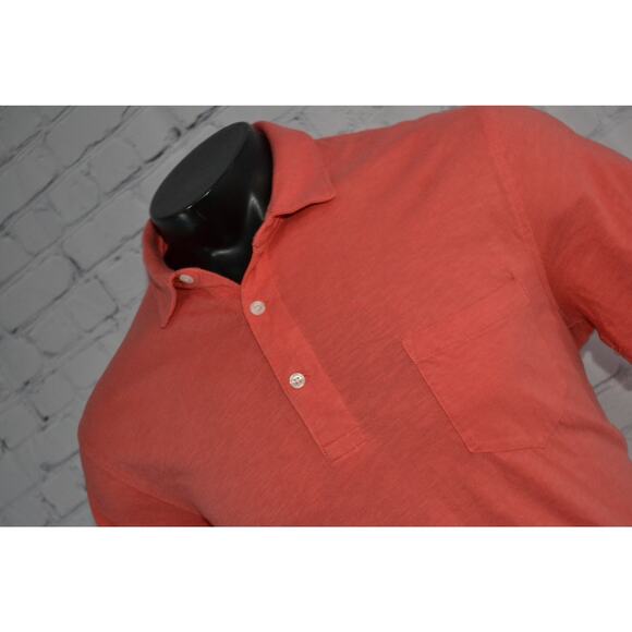 J Crew Golf Polo Shirt Slub Cotton Performance Pink Front Pocket Men Size Large - Picture 2 of 6